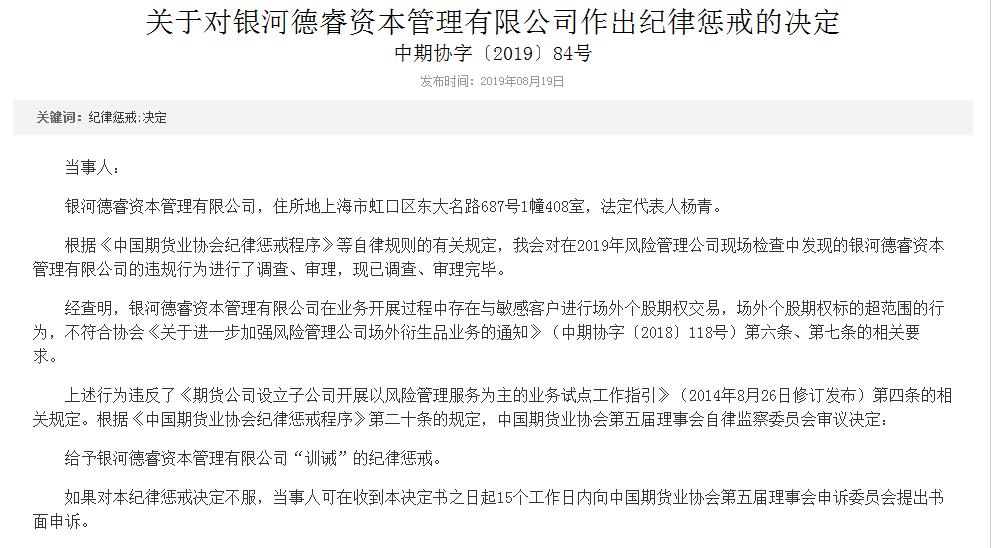 银河股指期货_银河期货违规行为处罚_银河期货上交所纪律处分